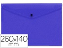 [DS54] CARPETA LIDERPAPEL DOSSIER BROCHE POLIPROPILENO TAMAÑO SOBRE AMERICANO 260X140 MM AZUL TRANSLUCIDO