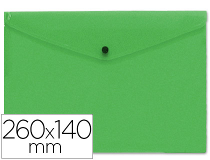 CARPETA LIDERPAPEL DOSSIER BROCHE POLIPROPILENO TAMAÑO SOBRE AMERICANO 260X140MM VERDE TRANSLUCIDO