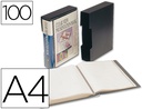[CJ65] CARPETA LIDERPAPEL PERSONALIZA 37865 100 FUNDAS POLIPROPILENODIN A4 NEGRA CON CAJETIN