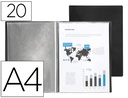 [CJ08] CARPETA LIDERPAPEL ESCAPARATE 37915 20 FUNDAS POLIPROPILENO DIN A4 NEGRO OPACO