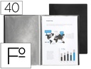 [EC43] CARPETA LIDERPAPEL ESCAPARATE 40 FUNDAS PVC FOLIO NEGRO