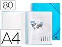 [EC25] CARPETA LIDERPAPEL ESCAPARATE CON ESPIRAL 80 FUNDAS POLIPROPILENO DIN A4 AZUL