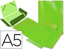 [SS03] CARPETA LIDERPAPEL GOMAS SOLAPAS 34973 POLIPROPILENO DIN A5 VERDE