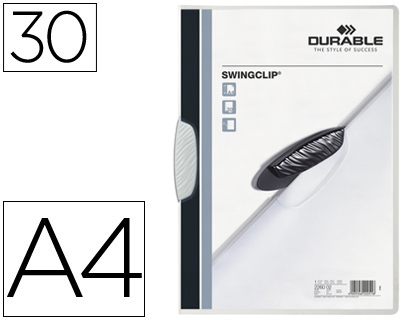 CARPETA SWINGCLIP DOSSIER PINZA LATERAL Y GIRATORIA BLANCO DIN A4 CAPACIDAD 30 HOJAS