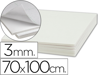 CARTON PLUMA LIDERPAPEL BLANCO ADHESIVO 1 CARA 70X100 CM ESPESOR 3 MM