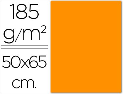 CARTULINA CANSON 50X65 09 NARANJA CM 185 GR -UNIDAD-