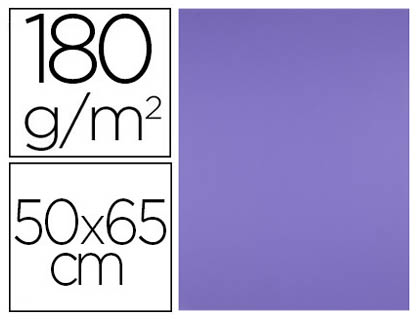 CARTULINA LIDERPAPEL 50X65 CM 180 GR PURPURA PAQUETE DE 25 HOJAS
