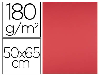 CARTULINA LIDERPAPEL 50X65 CM 180G/M2 ROJO