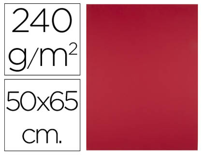 CARTULINA LIDERPAPEL 50X65 CM 240G/M2 ROJO NAVIDAD