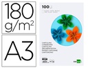 [CD01] CARTULINA LIDERPAPEL A3 180G/M2 BLANCO PAQUETE DE 100 HOJAS