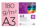 [CD05] CARTULINA LIDERPAPEL A3 180G/M2 ROSA PAQUETE DE 100 HOJAS