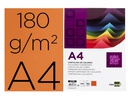 [CT10] CARTULINA LIDERPAPEL A4 180G/M2 NARANJA FUERTE PAQUETE DE 100 HOJAS
