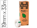[900-1933-9] CINTA ADHESIVA SCOTCH MAGIC INVISIBLE ECO 33 MT X 19 MM PACK DE 9 UNIDADES