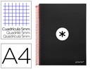 [KD30] CUADERNO ESPIRAL A4 MICRO ANTARTIK TAPA FORRADA 120H 90 GR CUADRO 5MM 5 BANDAS 4 TALADROS COLOR NEGRO