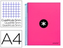 [KD25] CUADERNO ESPIRAL A4 MICRO ANTARTIK TAPA FORRADA 120H 90 GR CUADRO 5MM 5 BANDAS 4 TALADROS COLOR ROSA