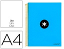 [KD41] CUADERNO ESPIRAL A4 MICRO ANTARTIK TAPA FORRADA 120H 90 GR LISO CON BANDAS 4 TALADROS COLOR AZUL