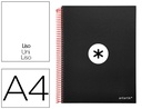 [KD50] CUADERNO ESPIRAL A4 MICRO ANTARTIK TAPA FORRADA 120H 90 GR LISO CON BANDAS 4 TALADROS COLOR NEGRO