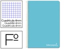 [BF32] CUADERNO ESPIRAL LIDERPAPEL FOLIO WITTY TAPA DURA 80H 75GR CUADRO 4MM CON MARGEN COLOR CELESTE
