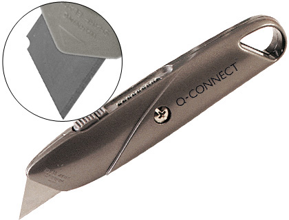 CUTER Q-CONNECT METALICO ANCHO RETRACTIL CON MECANISMO DE BLOQUEO CUCHILLA 18 MM XD-53 BLISTER 1 UNIDAD