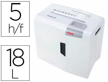 DESTRUCTORA DE DOCUMENTOS HSM SHREDSTAR X5 CAPACIDAD DE CORTE 5 H EN PARTICULAS DESTRUYE GRAPAS CLIPS CD Y TARJETAS