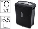 [KF17974] DESTRUCTORA DE DOCUMENTOS Q-CONNECT KF17974 CAPACIDAD DE CORTE 10 H DESTRUYE GRAPAS CLIPS Y TARJETAS PAPELERA 16,5