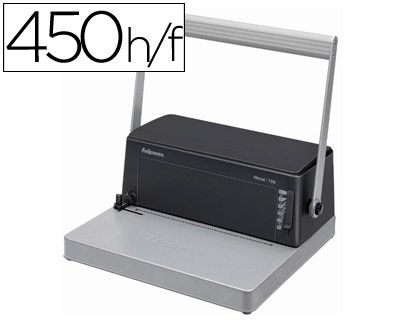 ENCUADERNADORA PARA ESPIRAL FELLOWES ESP-100 5:1 PERFORA 20 HOJAS TAMAÑO A4 ENCUADERNA 450H INCLUYE ALICATES DE CORTE