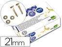 [FS04] ENCUADERNADORES LIDERPAPEL LATONADOS CON ARANDELA 21 MM CAJA DE 100 UNIDADES