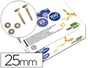 [FS05] ENCUADERNADORES LIDERPAPEL LATONADOS CON ARANDELA 25 MM CAJA DE 100 UNIDADES