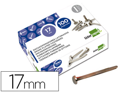 ENCUADERNADORES LIDERPAPEL NIQUELADOS N.2 17 MM CAJA DE 100 UNIDADES