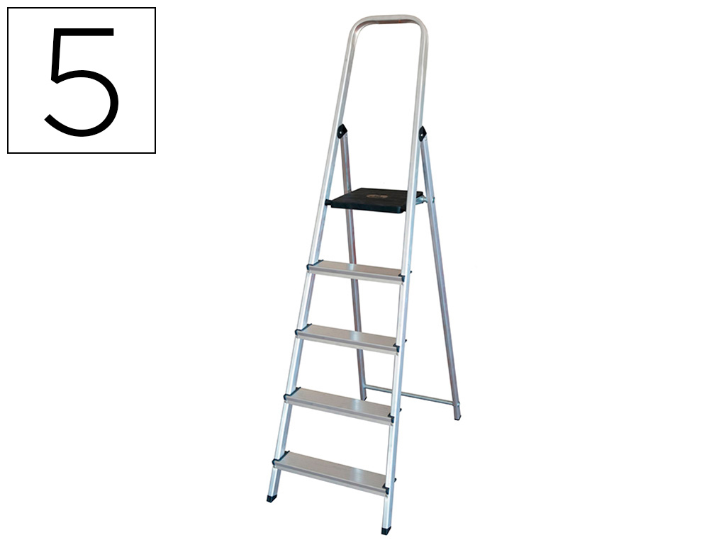 ESCALERA Q-CONNECT DE ALUMINIO 5 PELDAÑOS 1062X483X1675 MM PESO MAXIMO 150 KG EN-131