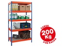 [STABIL 90/45] ESTANTERIA METALICA AR STORAGE 180X90X45 CM 5 ESTANTES 200KG POR ESTANTE BANDEJAS DE MADERASIN TORNILLOS AZUL NARANJA