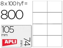 [01279] ETIQUETA ADHESIVA APLI 1279 TAMAÑO 105X74 MM PARA FOTOCOPIADORA LASER INK-JET CAJA CON 100 HOJAS DIN A4