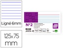 [FR02] FICHA LIDERPAPEL RAYADA Nº2 75X125 MM 180G/M2 PAQUETE DE 100 UNIDADES