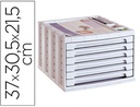 [6006 GS] FICHERO CAJONES DE SOBREMESA ARCHIVO 2000 305X370X215 MM BANDEJA ORGANIZADORA SUPERIOR 6 CAJONES GRIS OPACO