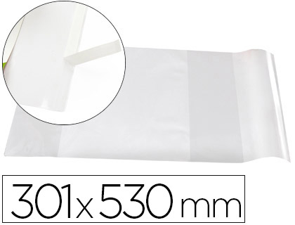 FORRALIBRO LIDERPAPEL Nº30 CON SOLAPA AJUSTABLE ADHESIVO 301 X 530 MM