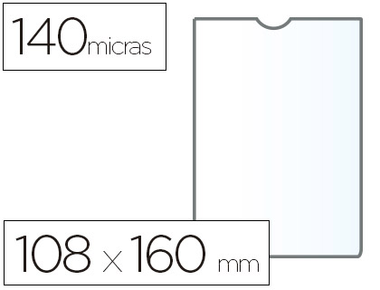 FUNDA PORTADOCUMENTO ESSELTE PLASTICO TRANSPARENTE 140 MICRAS TAMAÑO 108X160 MM