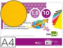 [GE74] GOMA EVA LIDERPAPEL DIN A4 60G/M2 ESPESOR 1,5MM AMARILLO PAQUETE DE 10 HOJAS