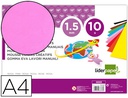 [GE83] GOMA EVA LIDERPAPEL DIN A4 60G/M2 ESPESOR 1,5MM ROSA PAQUETE DE 10 HOJAS
