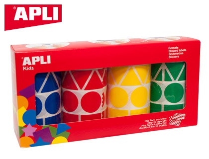 GOMETS APLI FIGURAS SURTIDAS T AMAÑO XL PACK DE 4 ROLLOS COLORES SURTIDOS 5428 UNIDADES