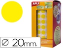 [4859] GOMETS AUTOADHESIVOS CIRCULARES 20 MM AMARILLO ROLLO DE 1770 UNIDADES