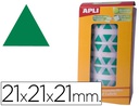 [4870] GOMETS AUTOADHESIVOS TRIANGULARES 21X21X21 MM VERDE ROLLO DE 2832 UNIDADES