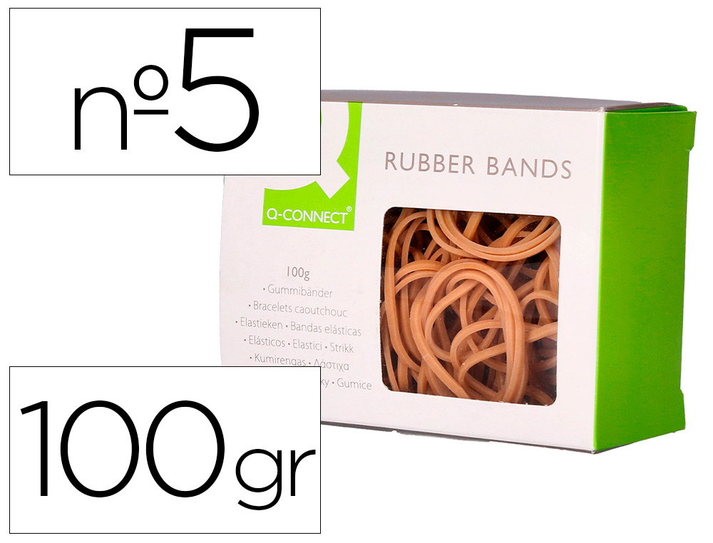GOMILLAS ELASTICAS Q-CONNECT 100 GR NUMERO 5 50 X 2 MM