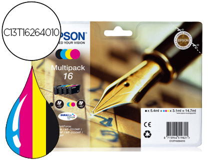 INK-JET EPSON 16 MULTIPACK WORKFORCE WF-2010W WF-2510WF WF-2520NF WF-2530WF WF-2540WF NEGRO AMARILLO CIAN Y MAGENTA
