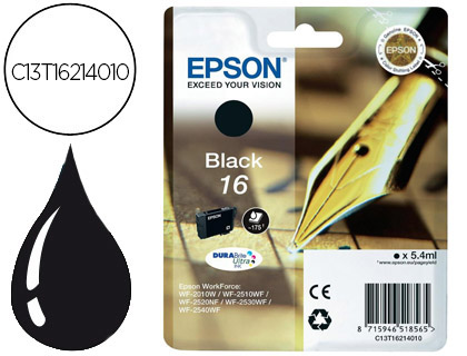 INK-JET EPSON 16 WF2010W WF2510WF WF2520NF WF2530WF WF2540WF NEGRO 175 PAG