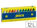 [DA050290] LAPICES CERA DACS CAJA DE 12 COLORES SURTIDOS