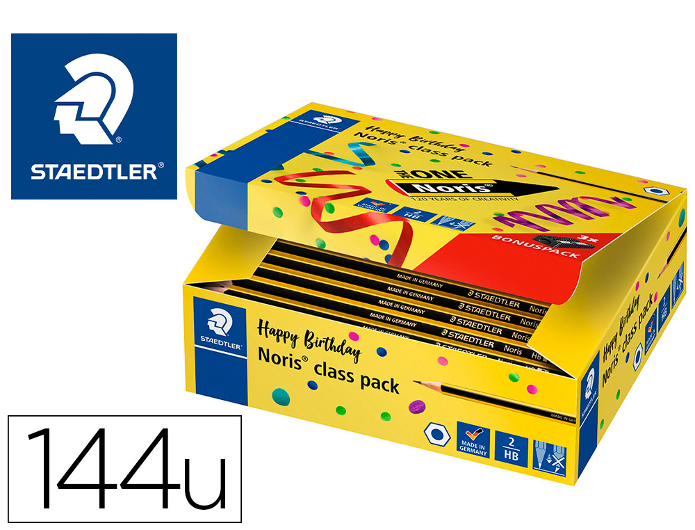 LAPICES DE GRAFITO STAEDTLER NORIS N.2 HB CLASS PACK DE 144 UNIDADES