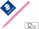 [128 64-23] LAPICES FLUORESCENTE STAEDTLER TRIANGULAR TOP STAR ROSA CAJA DE 12 UNIDADES
