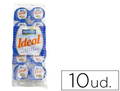 LECHE EVAPORADA IDEAL PORCIONES DE 7,5 GR ENVASE DE 10 UNIDADES
