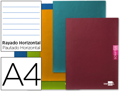 LIBRETA LIDERPAPEL SCRIPTUS A4 48 HOJAS 90G/M2 HORIZONTAL CON MARGEN