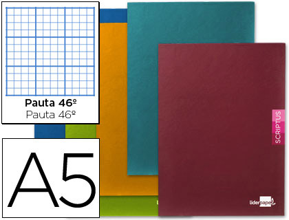 LIBRETA LIDERPAPEL SCRIPTUS A5 48 HOJAS 90G/M2 RAYADO Nº46